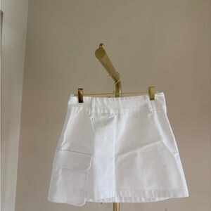 White Women's Cargo Mini Shorts